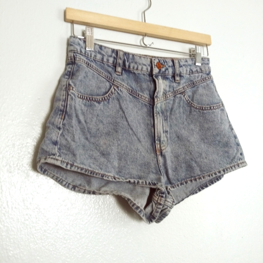 Divided H&M 6 Mom High Waist Short Acid Blue